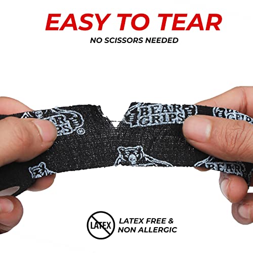 Bear Grips Black Weightlifting Tape | Thumb and Wrist Support, 3-Pack