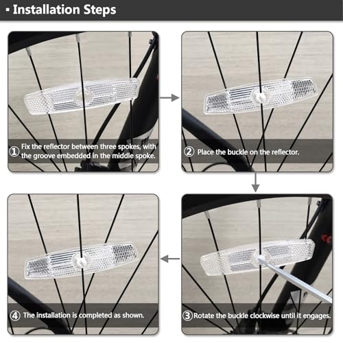 Bicycle Spoke Reflectors for Night Safety - 2pcs White