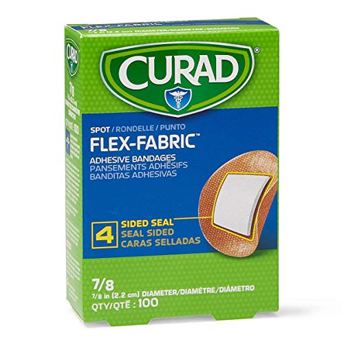 Flex Fabric Spot Adhesive Bandages - 7/8 Inch Diameter, 100 Count Box