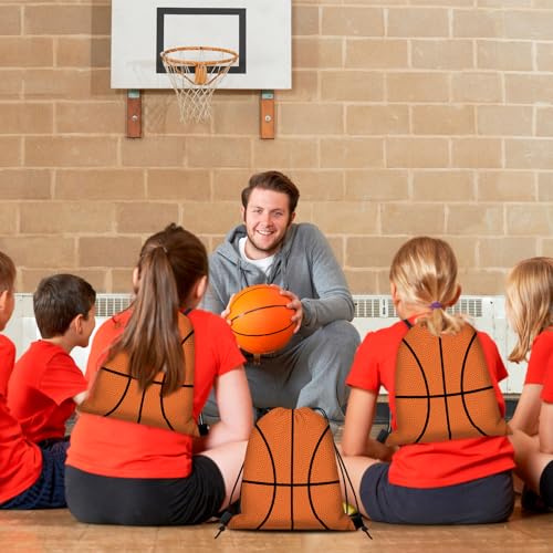 Basketball Gift Bags 16 Pack - Drawstring Sports Party Favor Bags for Basketball Fans
