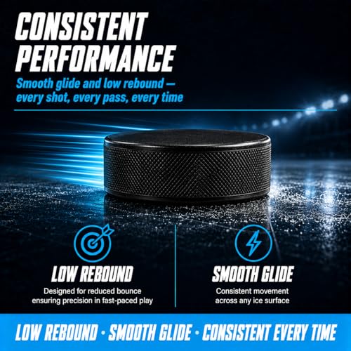 100% Vulcanized Rubber Ice Hockey Puck – Training Equipment 1-Pack