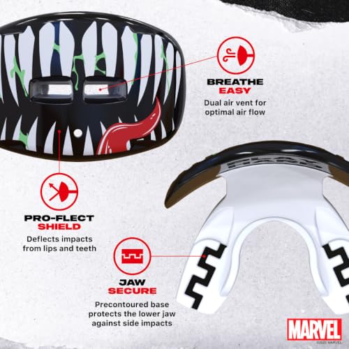 Venom Lip Guard - Breathable Mouth Guard with Detachable Strap for Football & Lacrosse