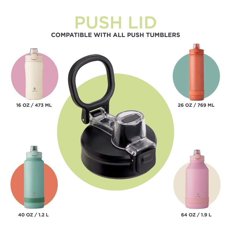 Manna Push Lid with Locking Cover & Handle - Onyx Variation