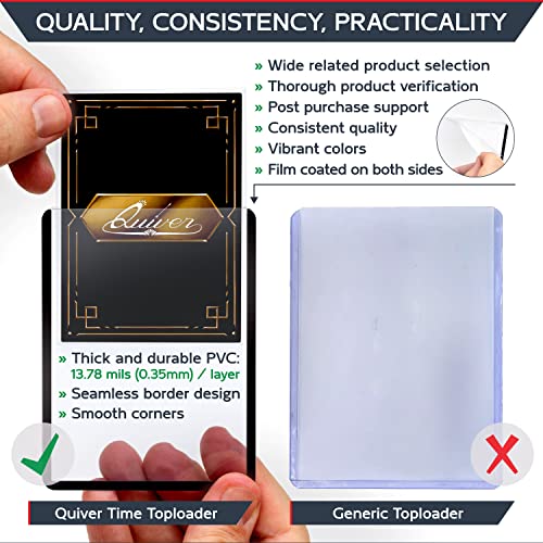 3x4 Inch Black Toploaders - 10 ct Durable Card Sleeves for Sports & TCG