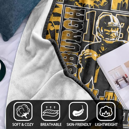 Football Blanket - Super Soft 60x50in Gold Throw for Fans