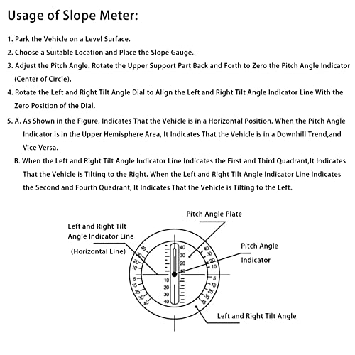 Car Inclinometer Level Tilt Gauge - Angle Slope Meter Tool