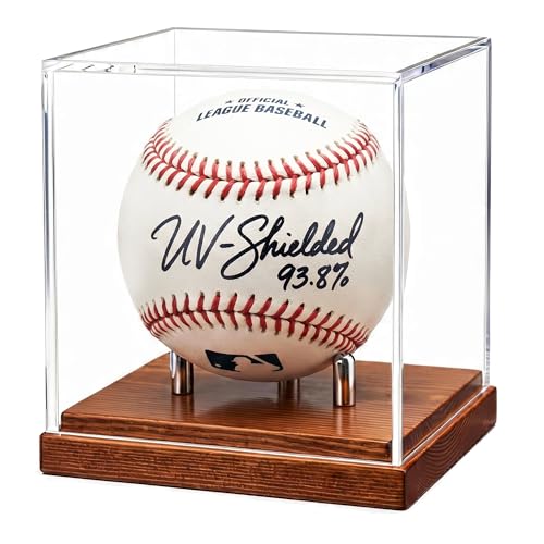 Baseball Display Case with UV Protection & Solid Wood Base