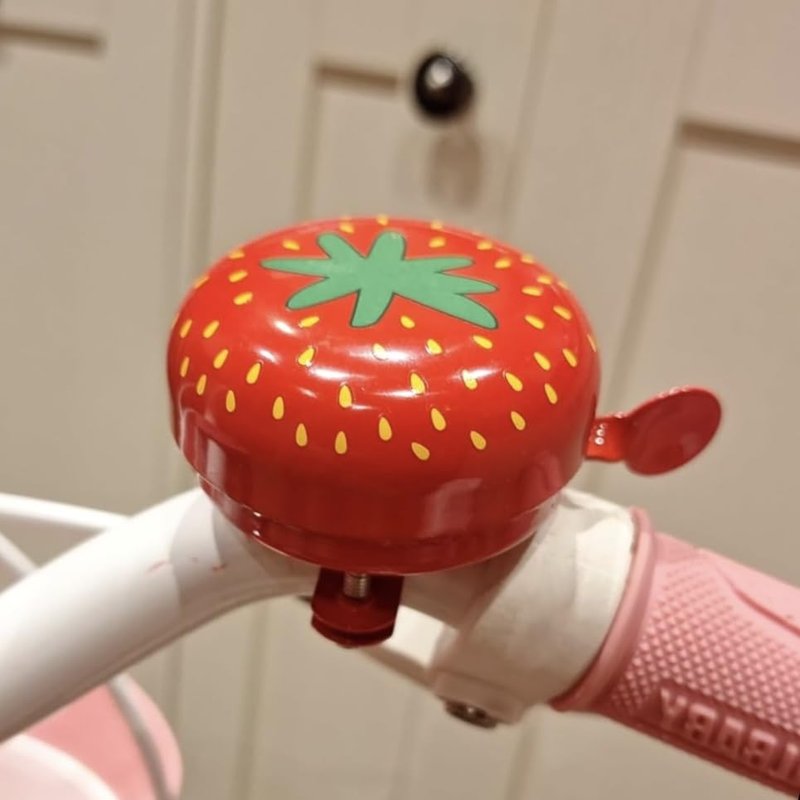 YihuiKo Strawberry Bike Bell for Kids & Adults, Cute Bicycle Bell with Loud Crisp Sound, Cycling Accessory for Most Bikes, Durable Adjustable Size Easy to Install