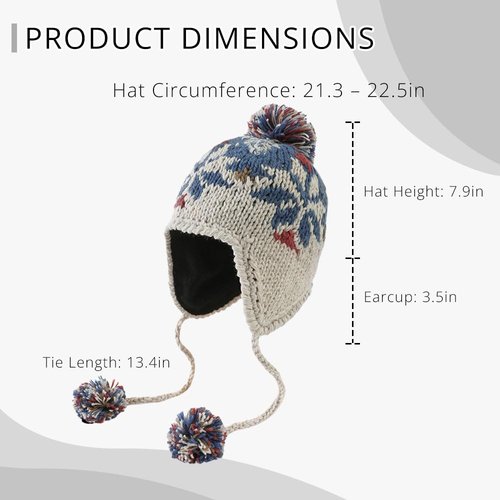 AOMEXAGA Women Cute Beanie Hat with Pom Warm Ski Snow Ear Flaps Snowflake Fair Isle Pattern Crochet Hats with Fleece Lined (One Size,Red)