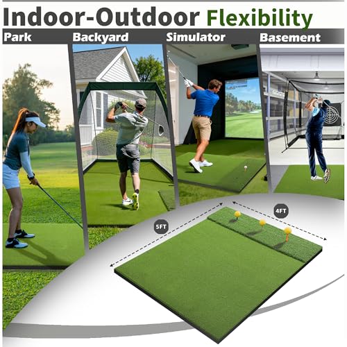 Premium Dual-Turf Golf Mat 5x4 ft - Durable Indoor/Outdoor Practice