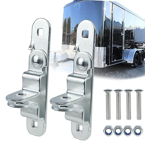 Heavy Duty Cargo Trailer Door Latch 2 Pack- Secure Trailer Lock Latch with Hasp - Durable Enclosed Trailer Latch for Cargo Doors (Comes with Anti-Theft Screws and Anti-Loose Nuts)