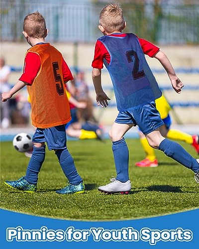 48 Pcs Youth Sports Pinnies - Nylon Mesh Basketball Practice Jerseys