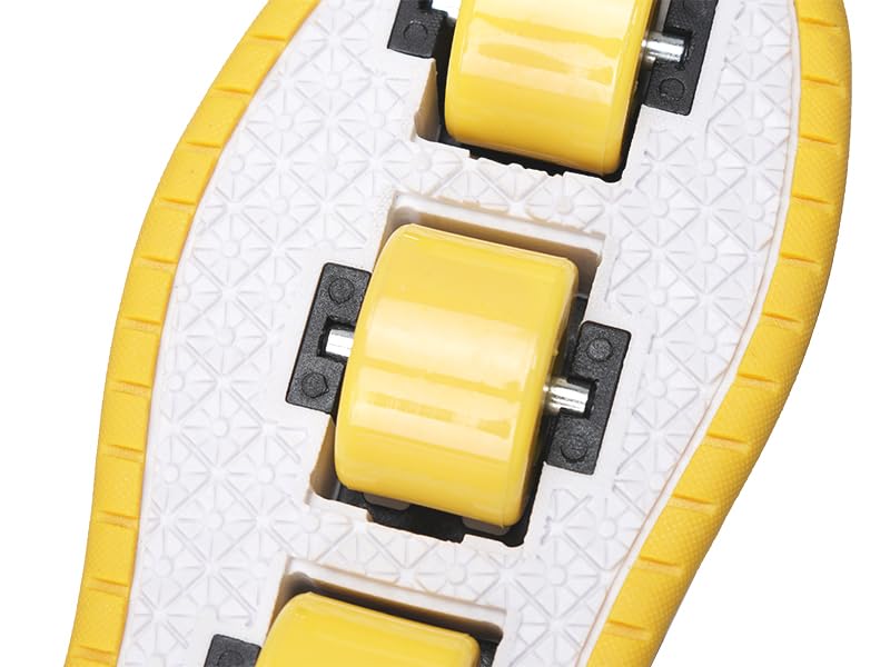 Shock-Absorbing Roller Skates Shoes for Girls - Adult Rollerblades Indoor/Outdoor Skating with Comfort Fit for Birthday Party Gift Yellow
