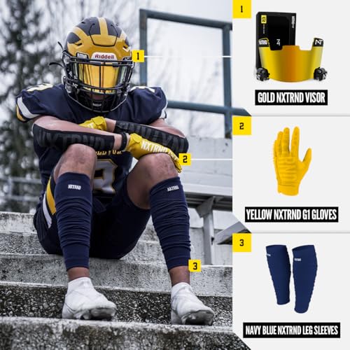 NXT NXTRND VZR1 Football Visor Gold Flat Lens Anti-Fog Durable Helmet Accessory