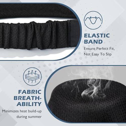 Beister 5 Pack Sweat Wicking Headbands for Men & Women - Black, Deep Blue, Army Green, Natural Brown, Light Grey