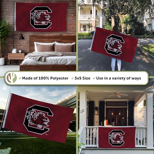 USC Flag - Officially Licensed South Carolina Team Logo Banner - Red 3x5 Ft