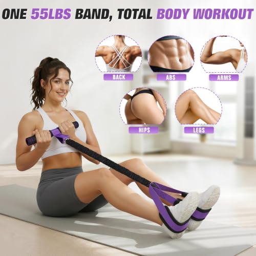 Purple Large Resistance Pedal Bands for Full Body Workout & Physical Therapy