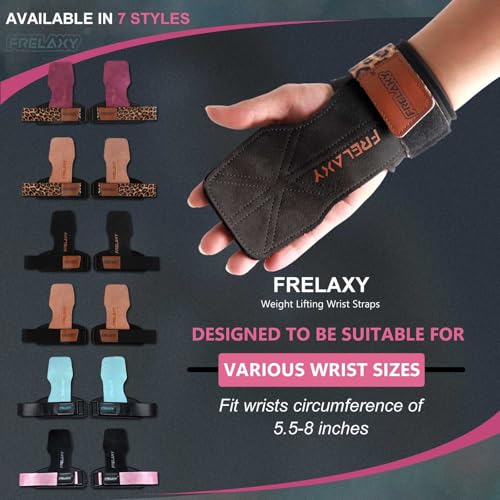 Weight Lifting Wrist Straps - Ergonomic Support, Black/Leopard