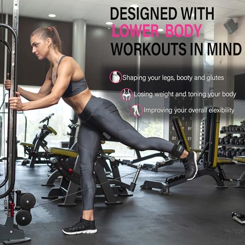 Neoprene Ankle Cuffs for Cable Machines - Black Pair