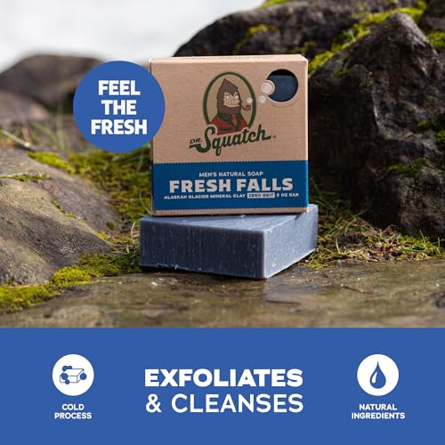 Natural Cold Process Bar Soap for Men - Fresh Falls Scent, 5 oz