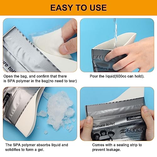 Disposable Urine Bags - 8 Pack Gray, Portable Pee Bags for Travel