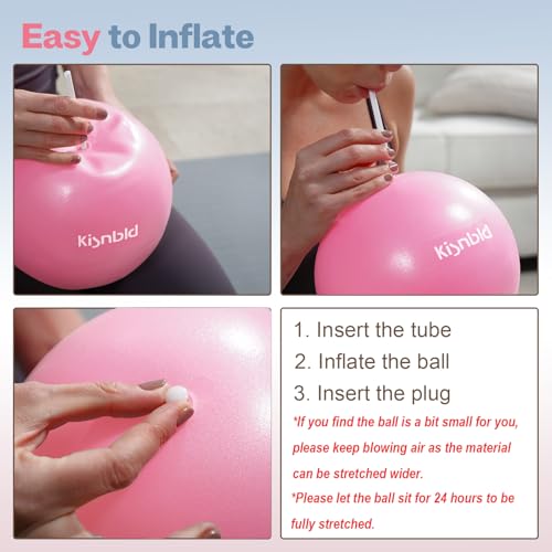 9 Inch Mini Pilates Ball - Anti-Burst Non-Slip Yoga Ball for Core Strength & Stability
