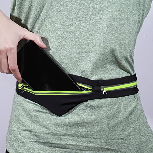 Running Belt Fanny Pack - Lightweight Moisture-Wicking Phone Holder - Black