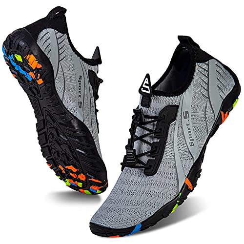 Quick-Dry Water Shoes for Men & Women - Light Gray, Size 12 Women/10.5 Men