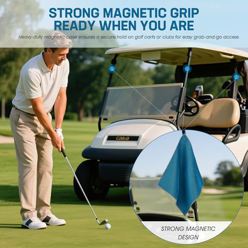 Magnetic Golf Towel - Ultra-Absorbent Microfiber, Green