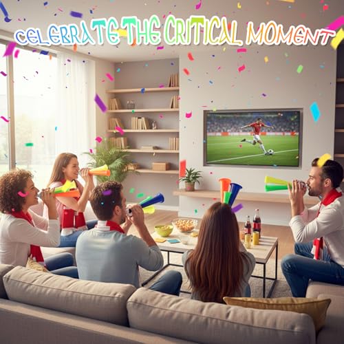 3-Piece Multicolor Vuvuzela Horn Set - Loud Cheering Toys for Soccer
