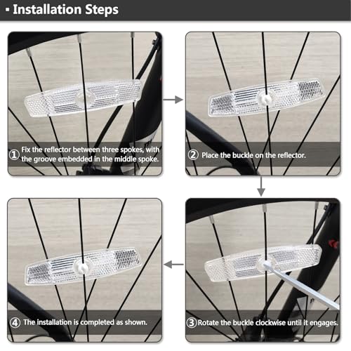 White Bicycle Wheel Reflectors - Safety Spoke Warning Lights (2 Pcs)