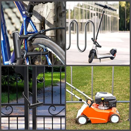 Heavy Duty Bike U Lock with 5ft Security Cable - Black