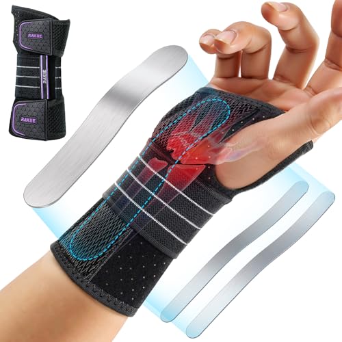 Rakiie Right Hand Medium Purple Carpal Tunnel Wrist Brace Night Splint