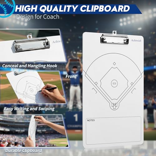 Baseball Clipboard for Coaches - Double-Sided Dry Erase Board