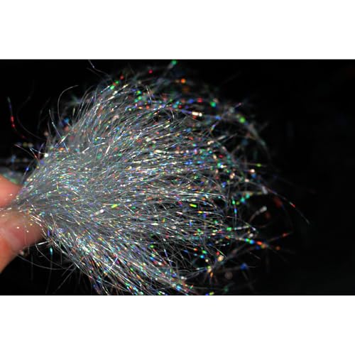 Holographic Silver Ice Dub - 4 Inch Fly Tying Dubbing Material