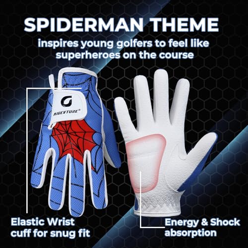 Kids Golf Gloves - Junior Left Hand, Blue & White - Age 5-7