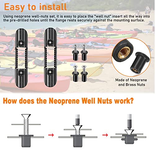 Kayak Paddle Holder Clips(Including Screws),Deck Mounted Universal