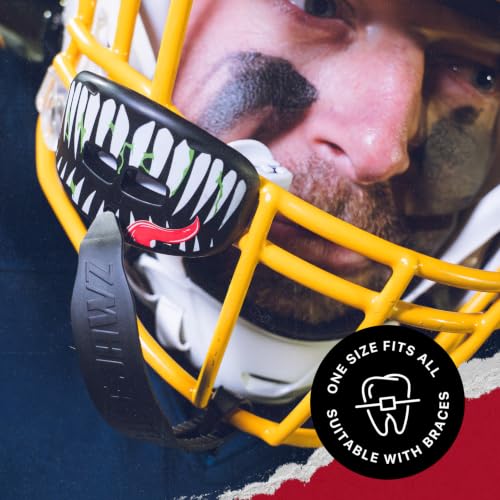 Venom Lip Guard - Breathable Mouth Guard with Detachable Strap for Football & Lacrosse