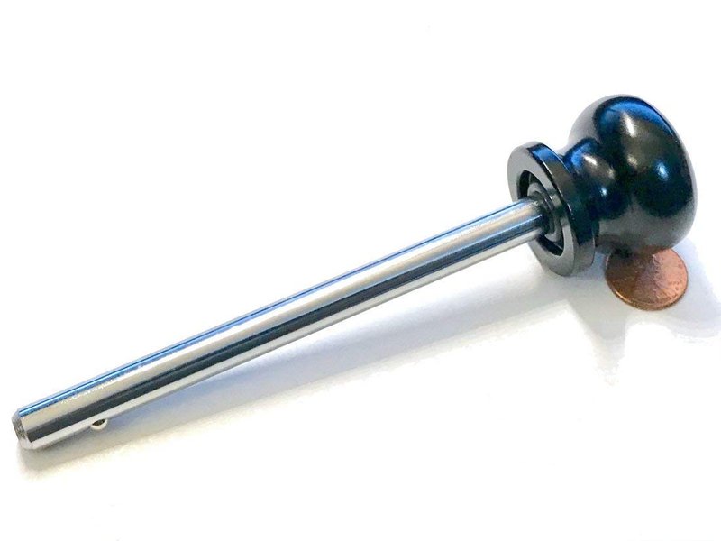 SB DISTRIBUTION LTD Pin, Tensile - 3/8 Diameter | 5-1/2" Locking Space || Jumbo Aluminum Black Knob | Universal Fitness Equipment Weight Stack Replacement SELECTOR Key