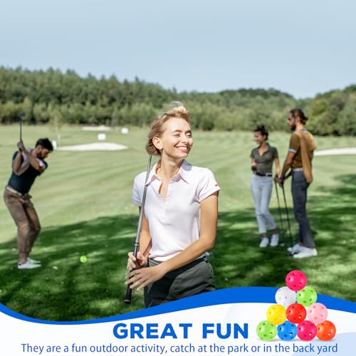 24 Pack Multicolor Practice Golf Balls - Limited Flight Plastic Training Balls