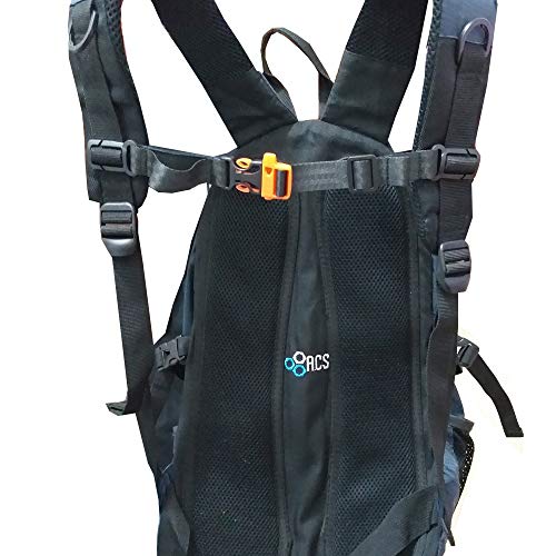 Adjustable Backpack Chest Strap - Nylon, 2 Pack - Black