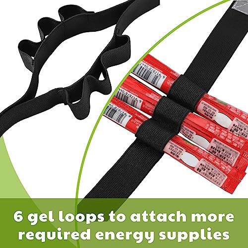 Xtinmee Race Number Belt with Gel Loops for Triathlon Running & Cycling – Black, 34 x 0.98 Inches