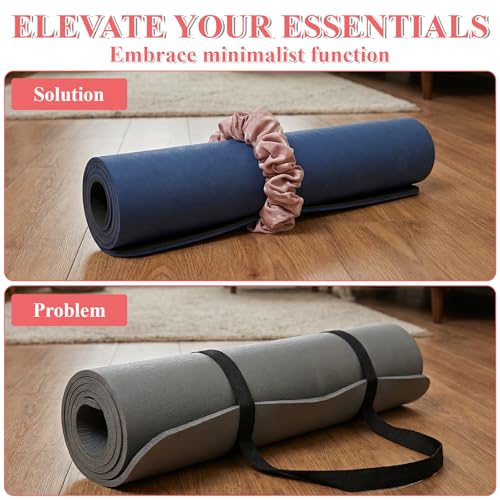 Yoga Mat Scrunchie Strap - Durable Velvet Holder for All Mats