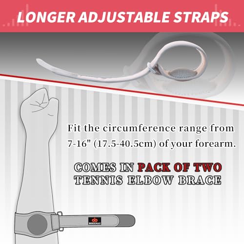 INDEEMAX Pink One Size 2-Pack Tennis Elbow Brace for Tendonitis & Golfers Elbow Support