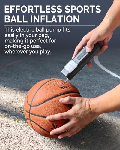 Electric Ball Pump with Digital LCD Display, Fast Inflation & 2000mAh Battery