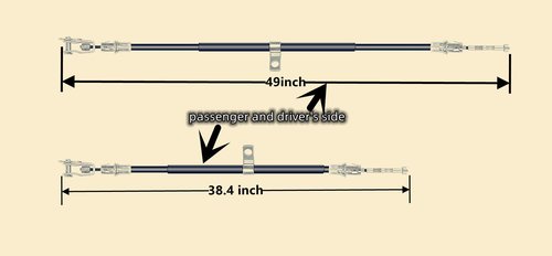 Dr.Acces Golf Cart Brake Cable for Club Car Precedent Replace OEM# 103528701 102557501 103528702 102557502