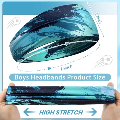 8 Pcs Kids Boys Athletic Headbands - Classic Style