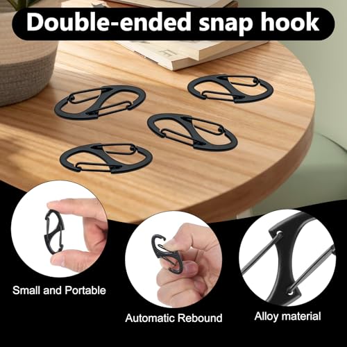 20 Pcs Heavy-Duty Zipper Clips - Anti-Theft Carabiner Hooks