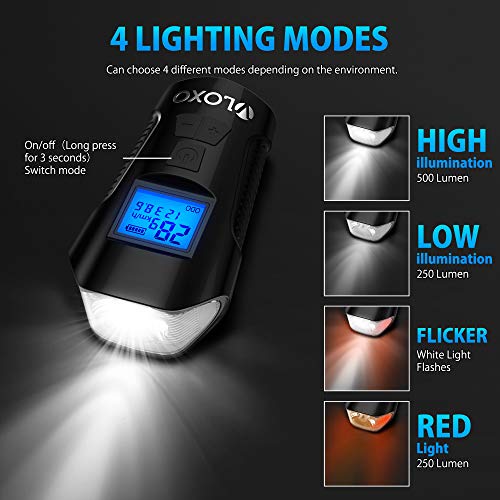 Bike Speedometer with LED Light and Horn - Black