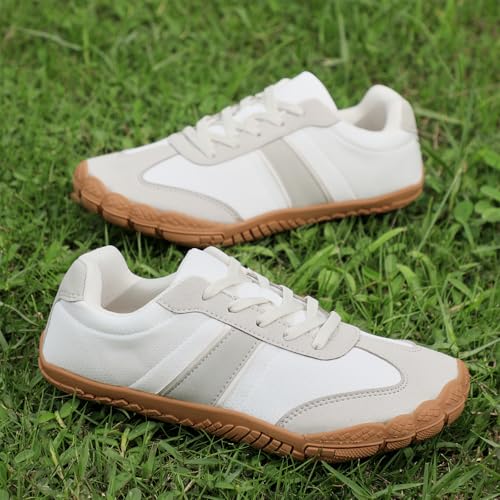 Grand Attack Womens Barefoot Minimalist Trail Running Shoes, 8 Wide /651/White Grey